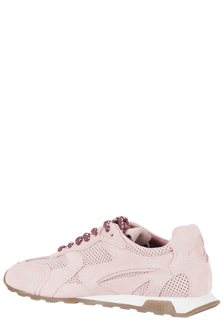 Ash Pink Kasar Suede Mesh Leather Sneakers