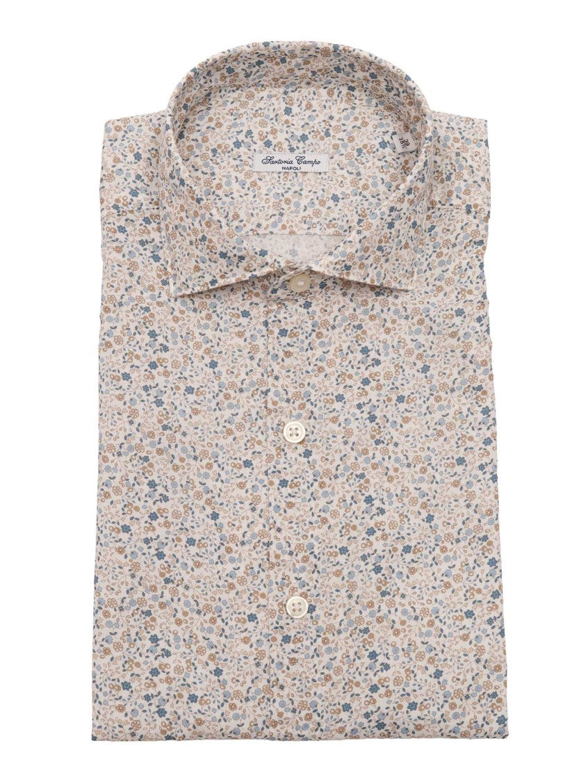 Sartoria Del Campo-Sonrisa Floral Pattern Cotton Casual Shirt