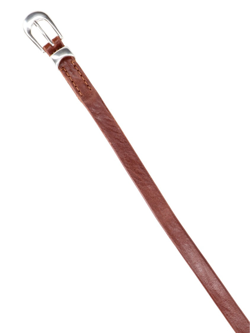 Our Legacy Brown Slim Leather Adjustable Belt