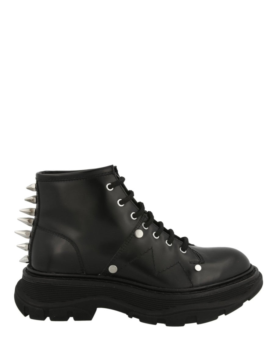 Alexander Mcqueen Leather Ankle Combat Boots