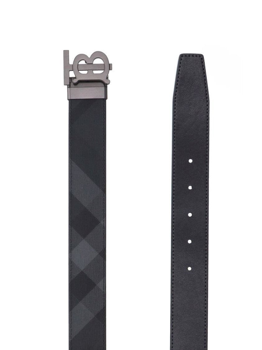 Burberry Grey Tb Check Fabric Belt