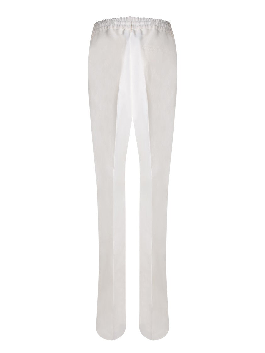 Burberry White Straight Cut Trousers