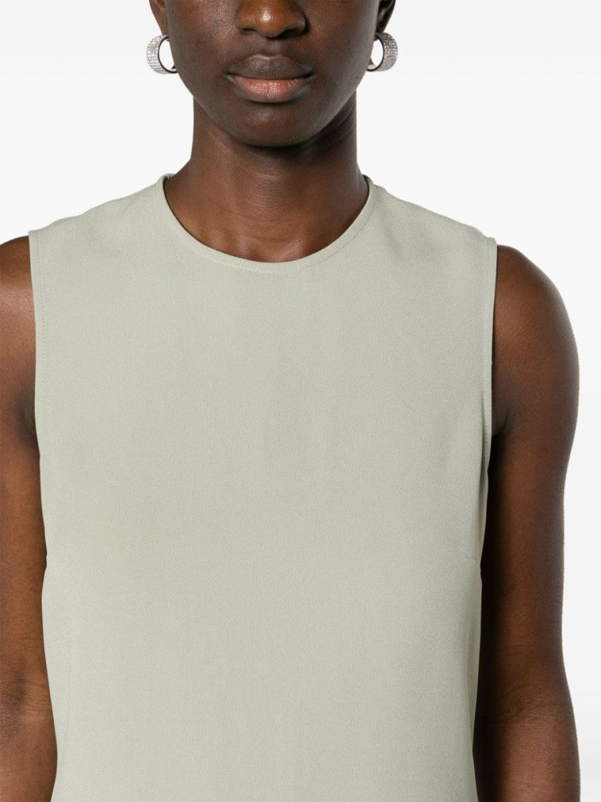 Ami Paris Sage Green Cady Texture Top