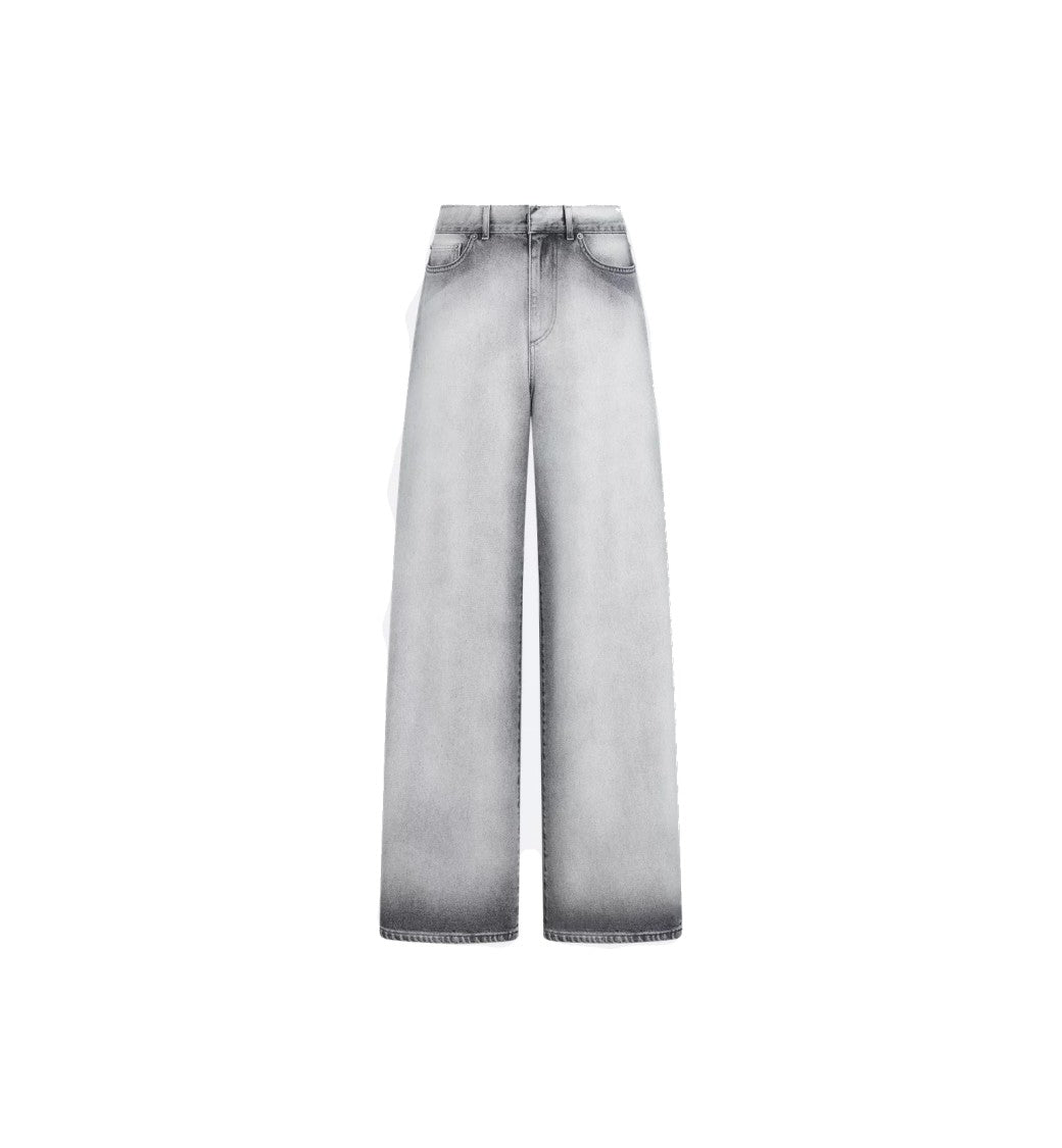 Christian Dior Wide-Leg Faded Grey Denim Jeans