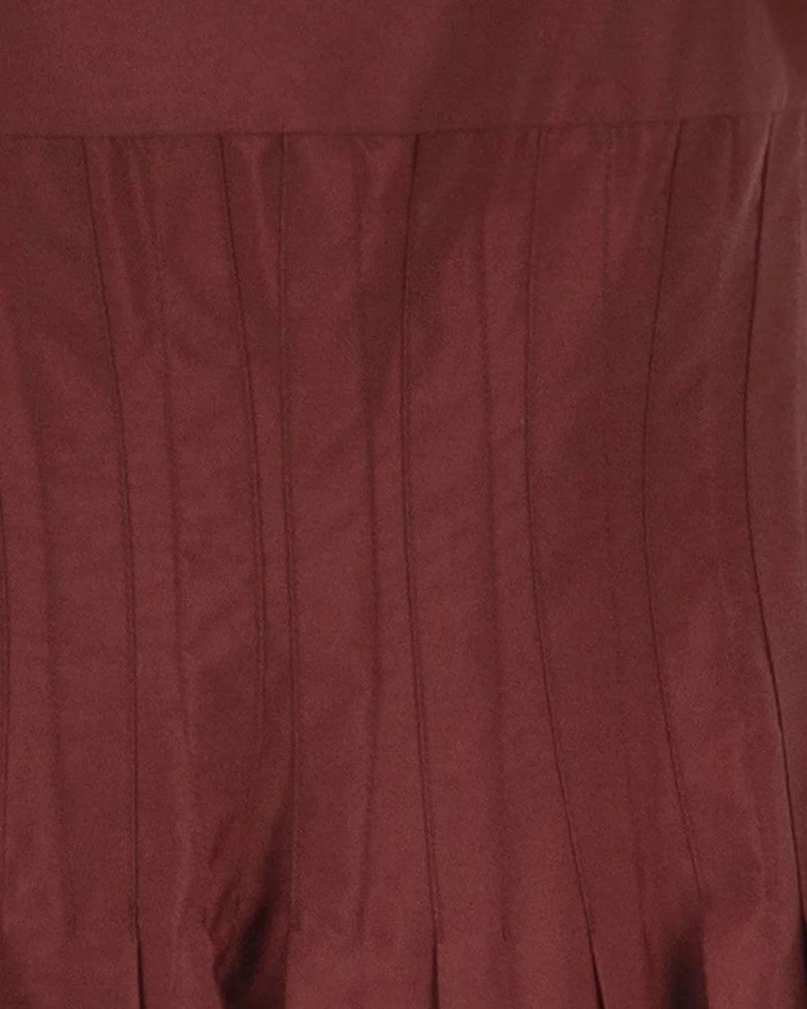 Max Mara Brick Poplin Full Skirt Maxi Dress
