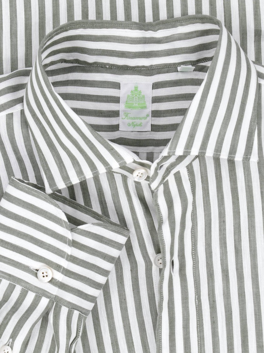 Finamore Multicolor Vertical Striped Button-Down Shirt