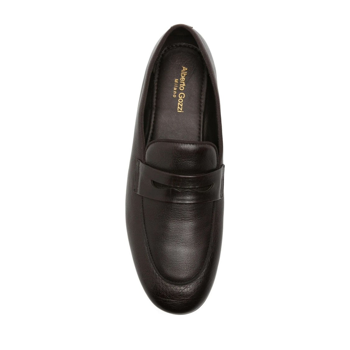 Alberto Gozzi Brown Strap Detail Low-Profile Leather Flats