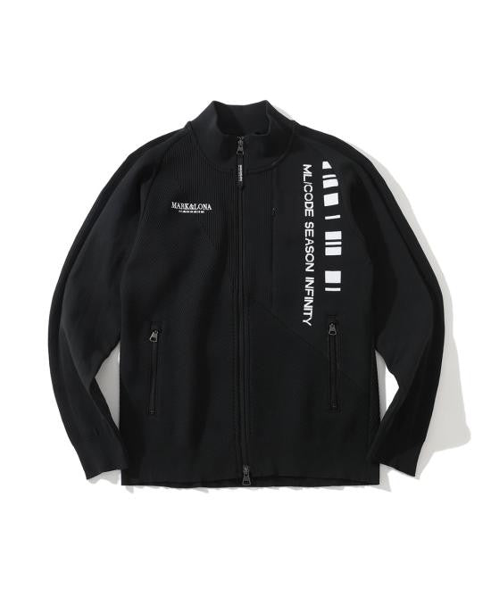 Mark&Lona High-Collar Black Zip-Up Jacket With Graphic Accents