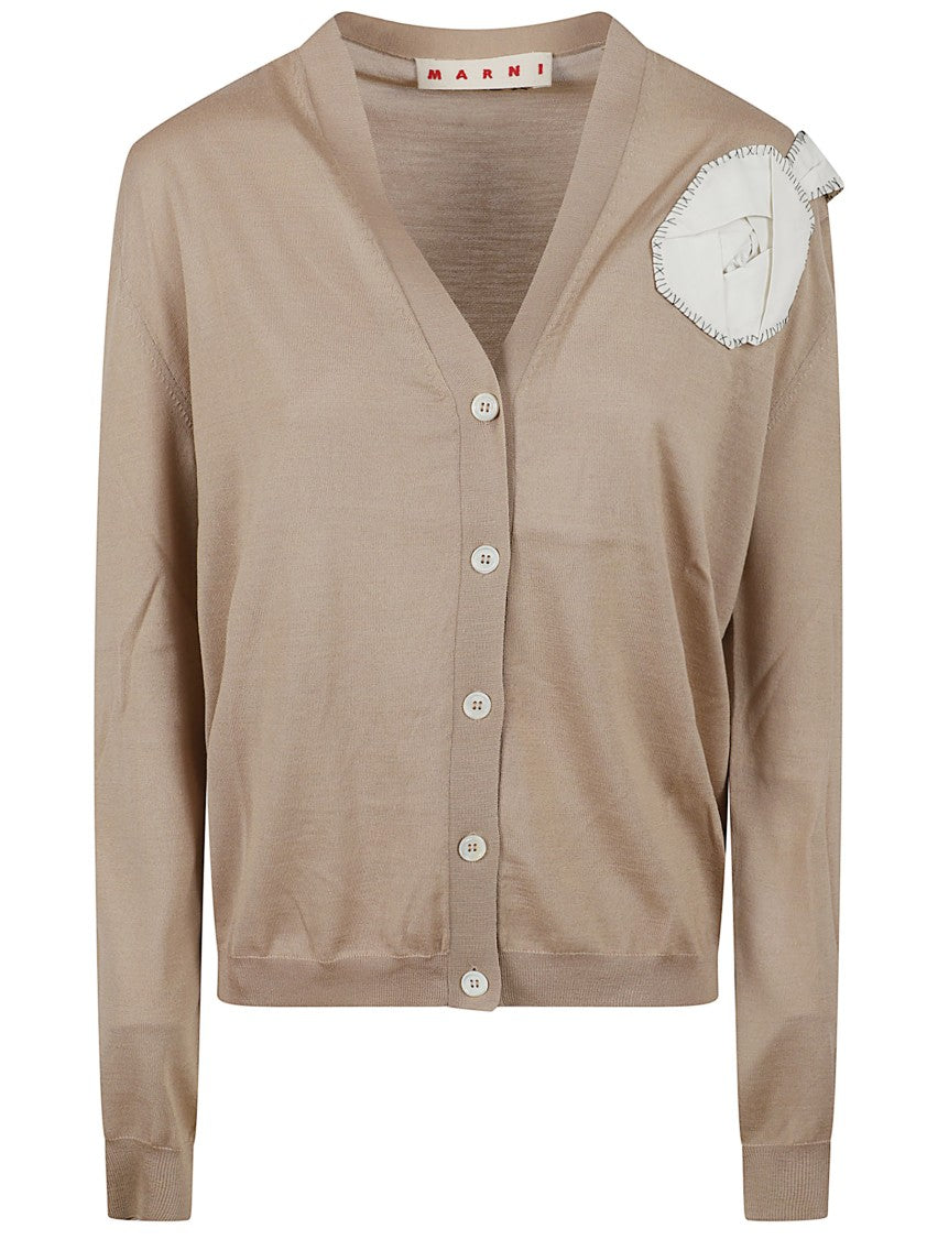 Marni V-Neck Button-Closure Knit Sweater