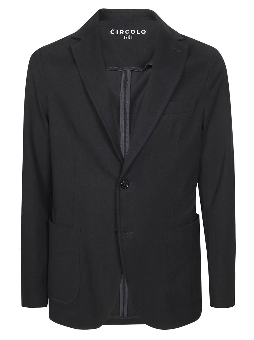 Circolo Black Two Button Matte Technical Jacket