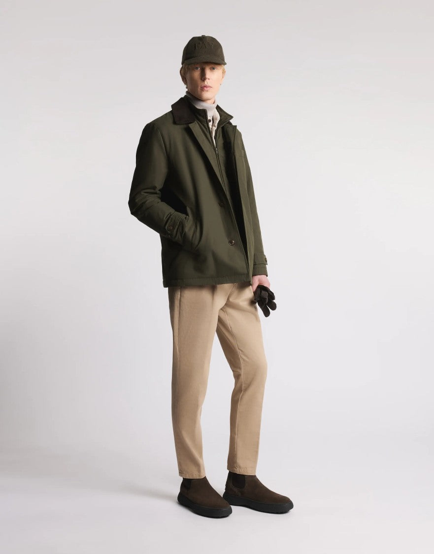 Fay Country Morning Double-Breasted Jacket In Light Forest Green