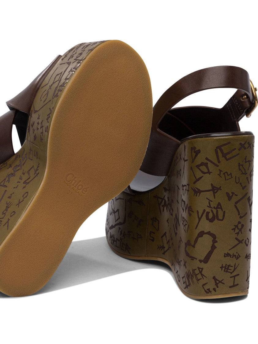 Chloé "Maxime" 130Mm Wedge Sandals