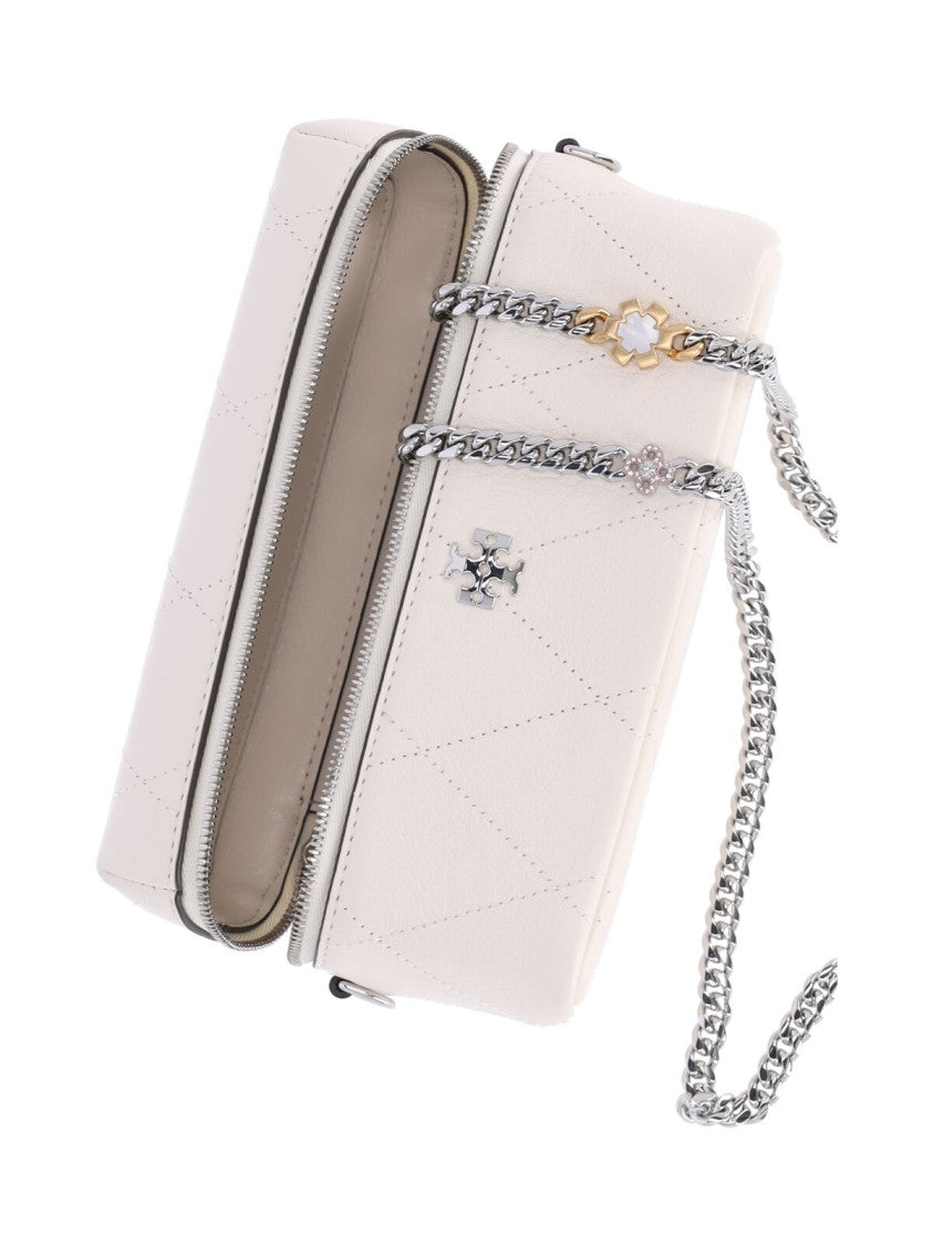 Tory Burch Cream Charlie Calfskin Vanity Bag