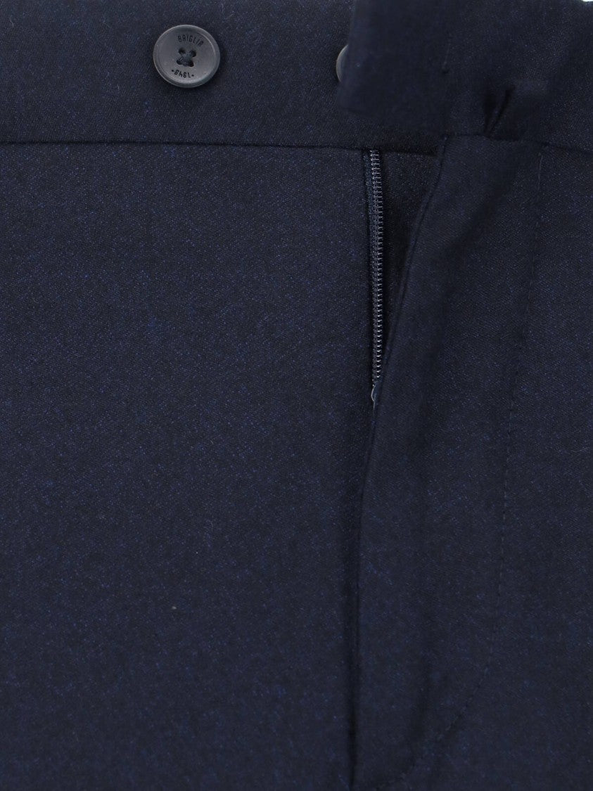 Briglia Navy Virgin Wool Trousers With Tailored Fit