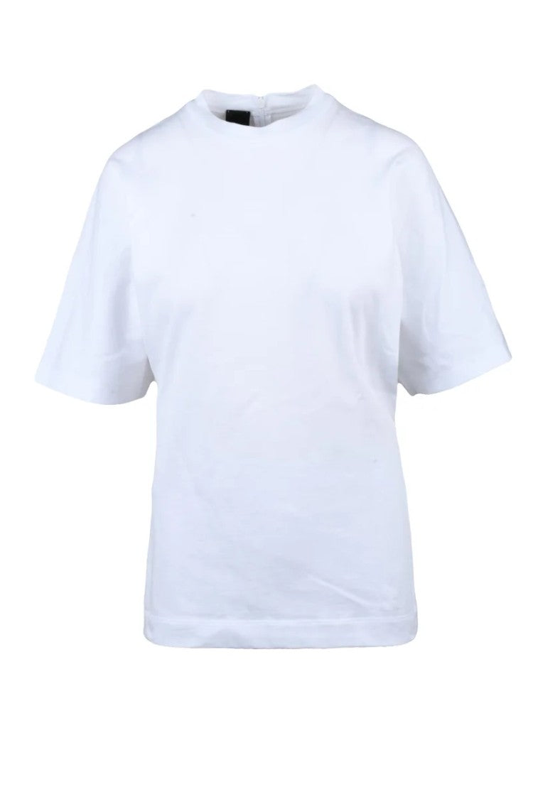 Pinko White Cotton Basic T-Shirt