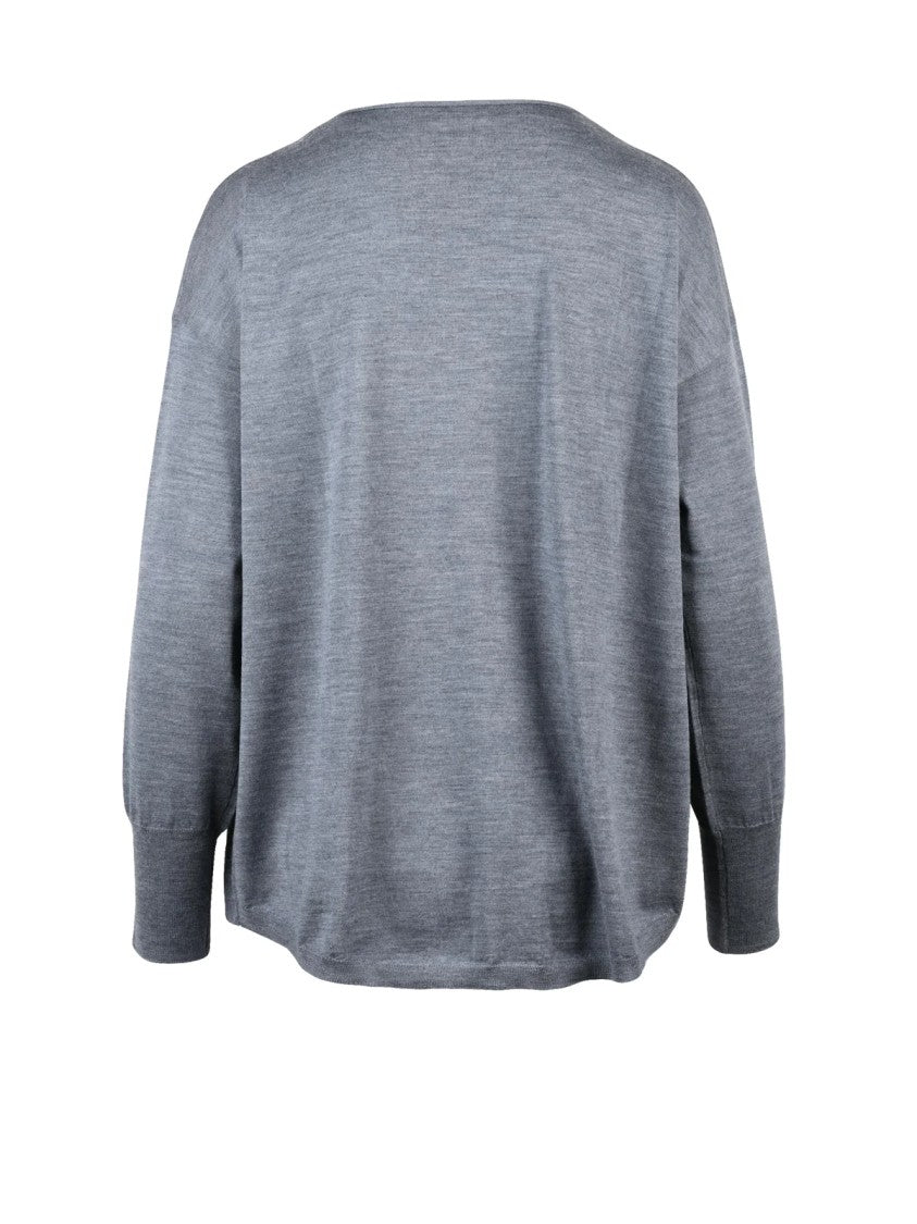 Aspesi Boat Neck Sweater In Soft Virgin Wool
