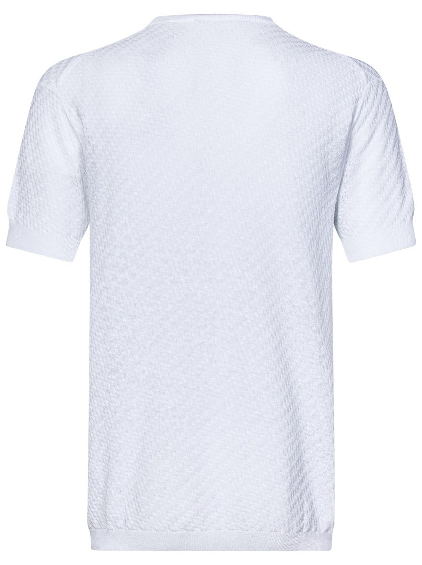 Low Brand Crewneck T-Shirt In Textured Jacquard Cotton