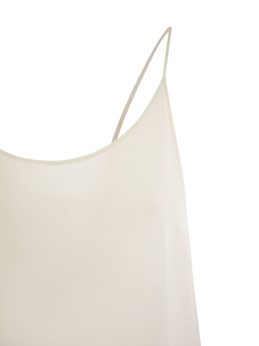 Antonelli Pure Silk Top With Loose Fit And U-Neckline