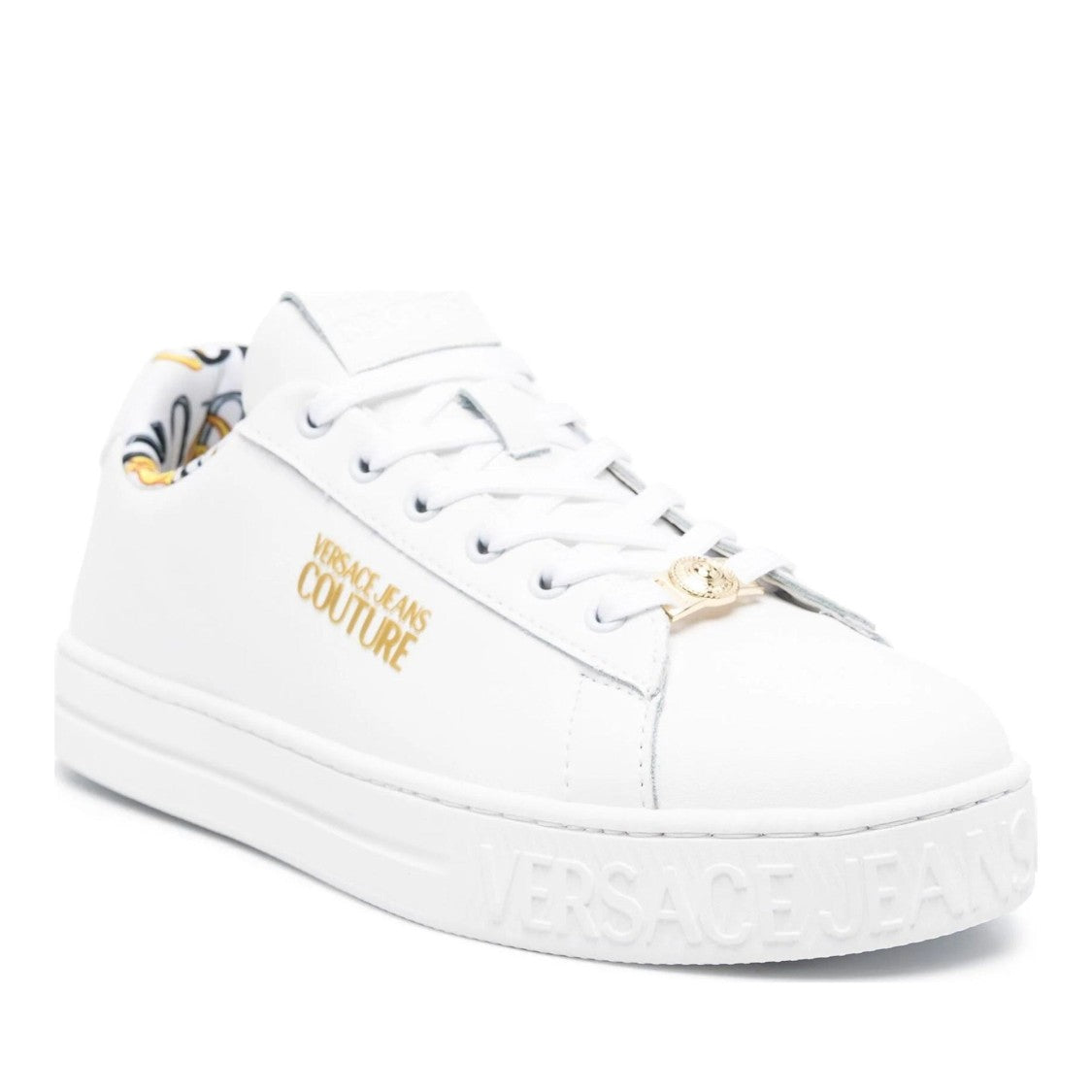 Versace Jeans Couture White Fondo Court Polyurethane Sneakers
