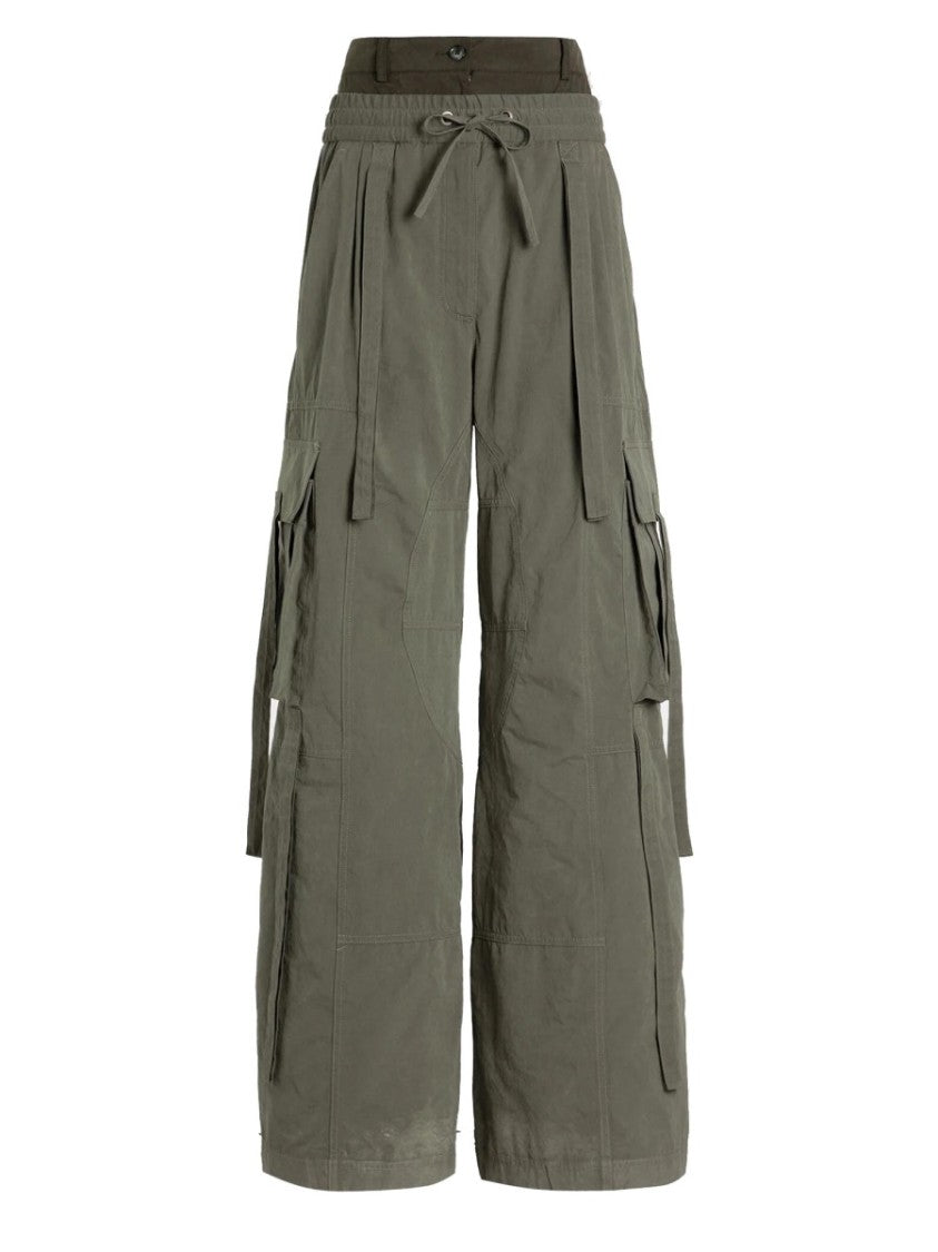 Dolce & Gabbana Waxed Faille Wide-Leg Cargo Pants