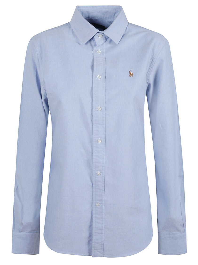 Polo Ralph Lauren Light Blue Oxford Shirt With Mother-Of-Pearl Buttons