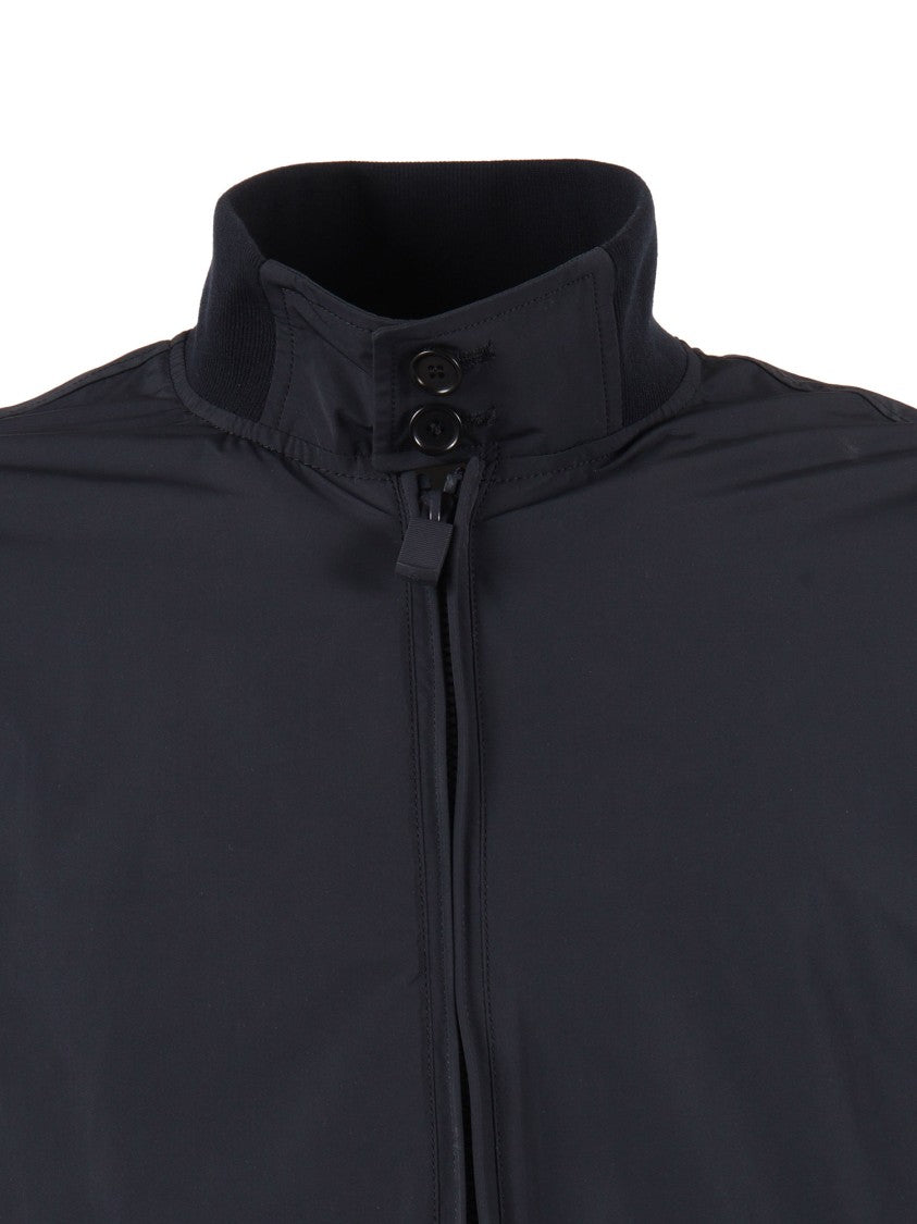 Aspesi Minimalist Black High Collar Casual Jacket