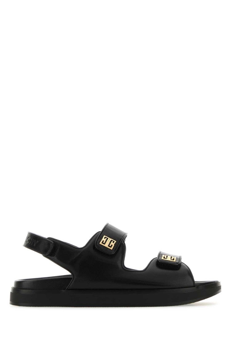 Givenchy Black Leather 4G Sandals