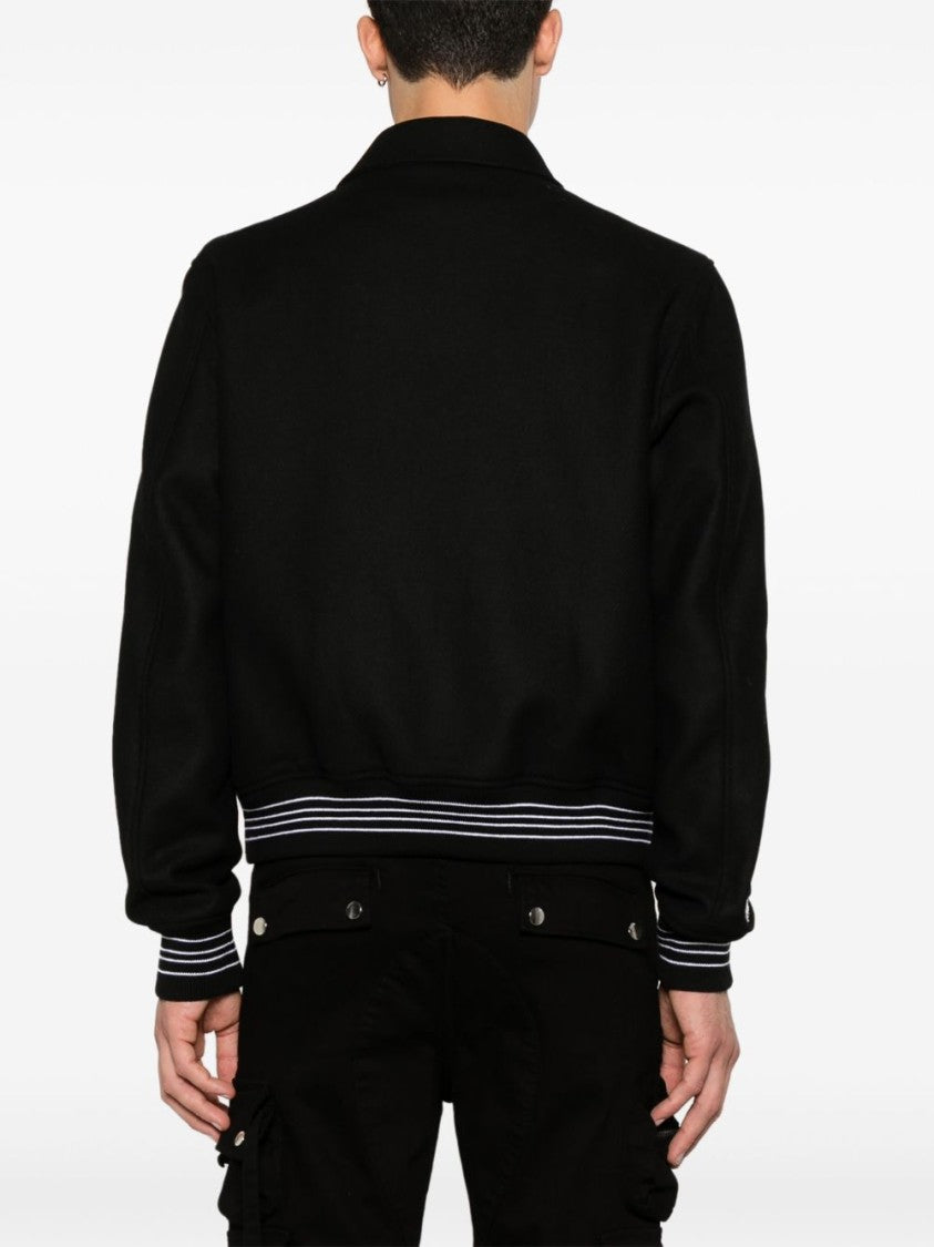 Amiri Tailored Black And White Wool Blend Jacket
