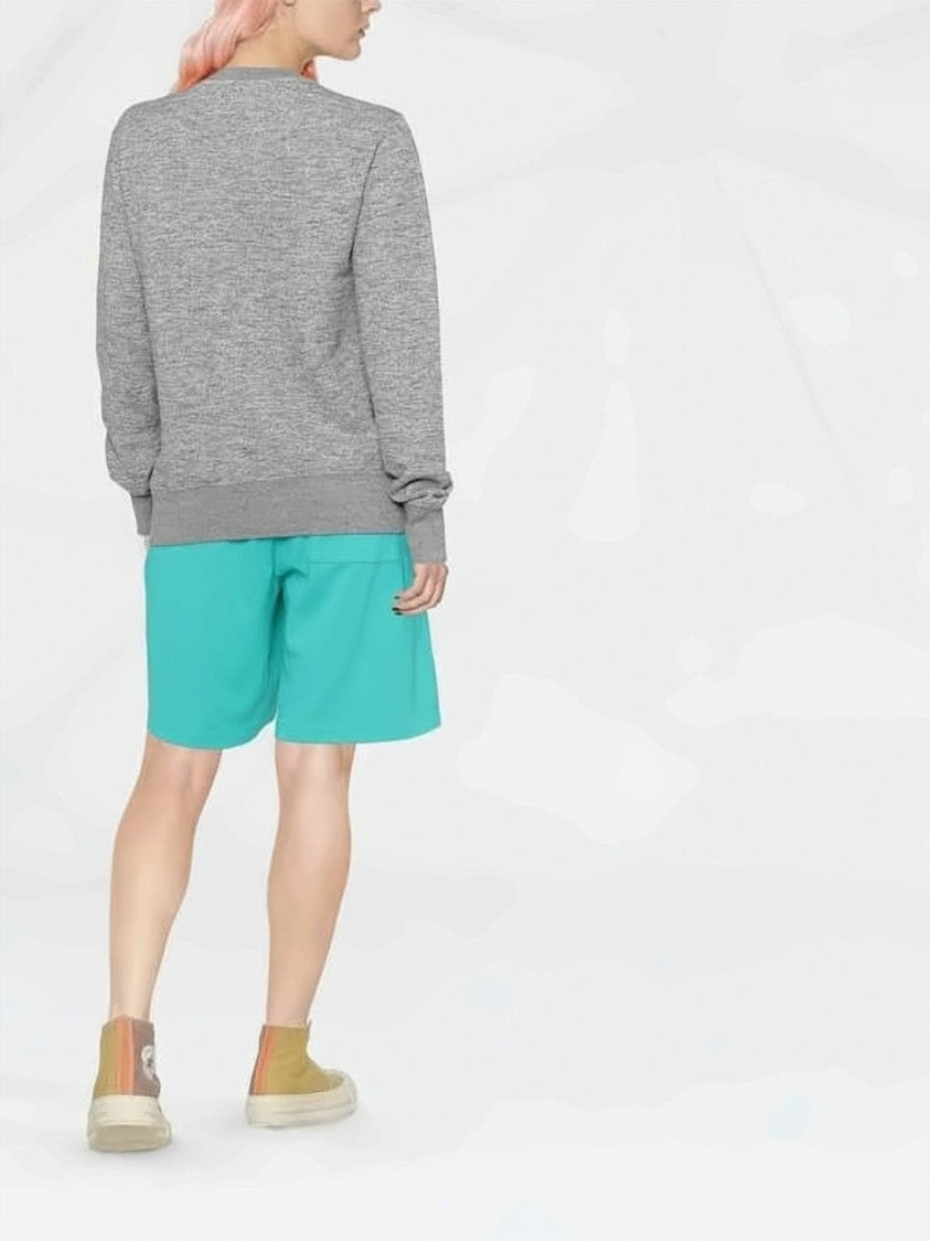 Golden Goose Heathered Grey Cotton Sweater With Ribbed Details