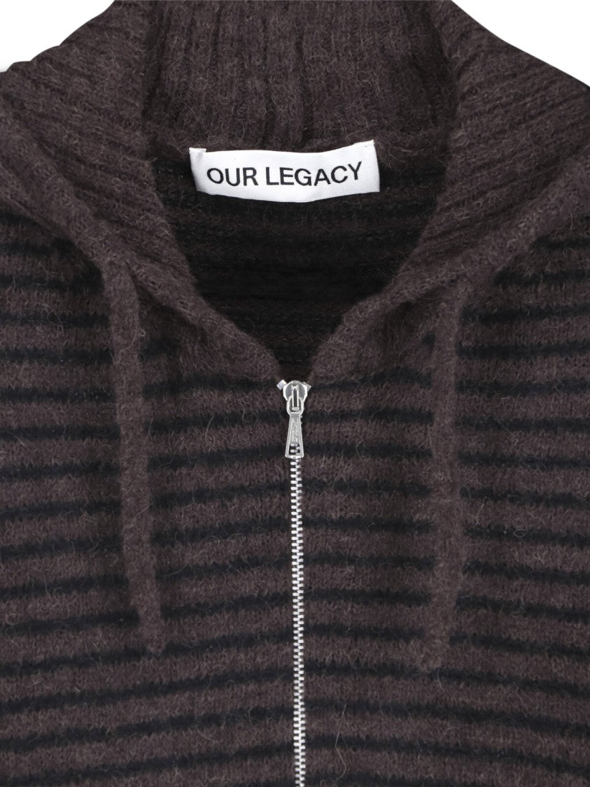 Our Legacy Hooded Zip-Up Ribbed Texture Sweater