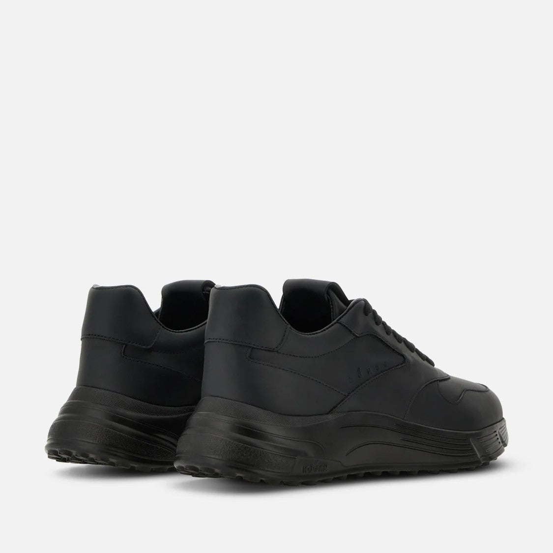 Hogan Hyperlight + Timbr Black Calfskin Lace-Up Sneakers