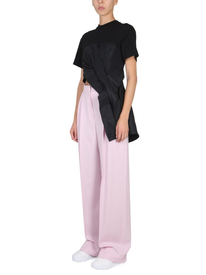 Alexander Mcqueen Draped Hybrid T-Shirt