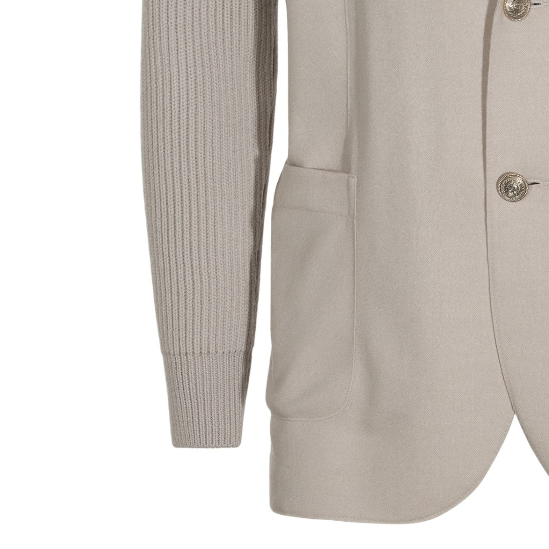 Eleventy Structured Knitted Hooded Hybrid Blazer