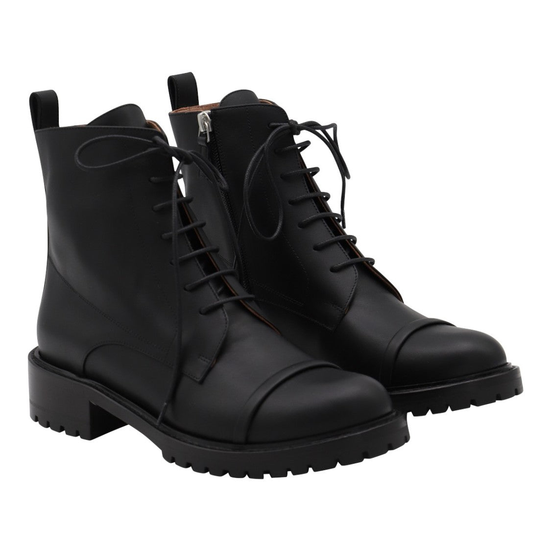 Malone Souliers Smooth Black Leather Lace-Up Boots With Sole