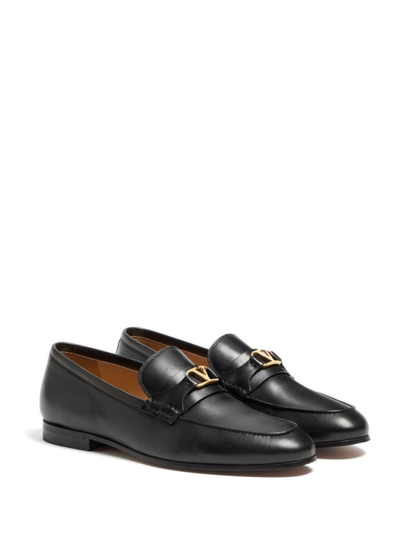 Valentino Garavani Black Vlogo Signature Nappa Loafers