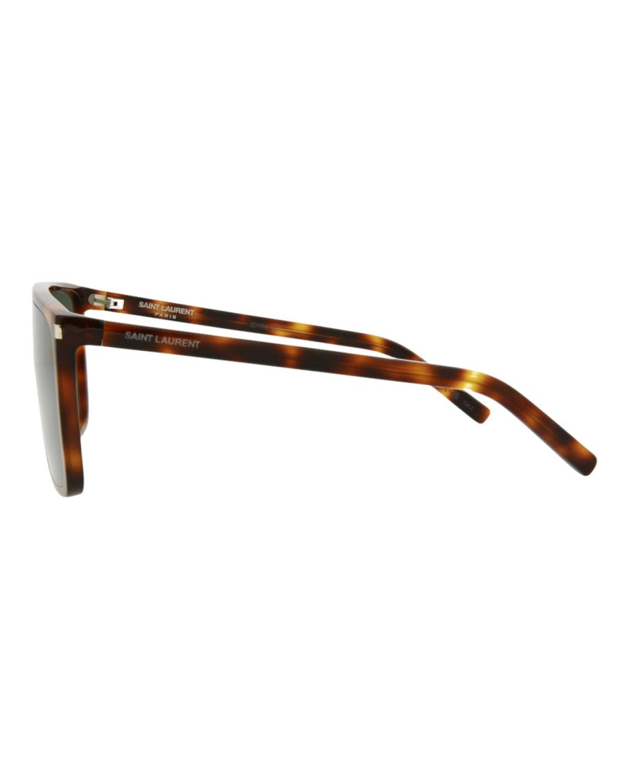 Saint Laurent Shield-Frame Acetate Sunglasses With Tortoiseshell Pattern