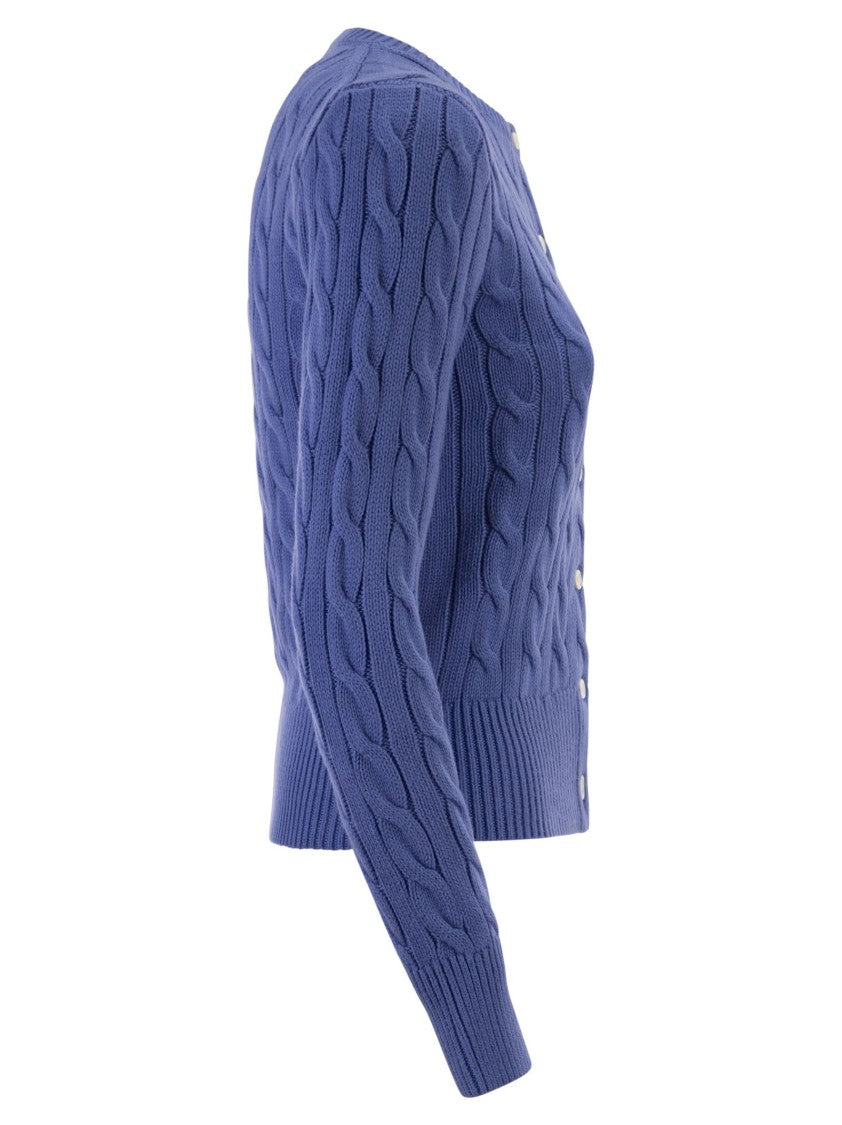 Polo Ralph Lauren Cable Knit Cotton Crew Neck Cardigan