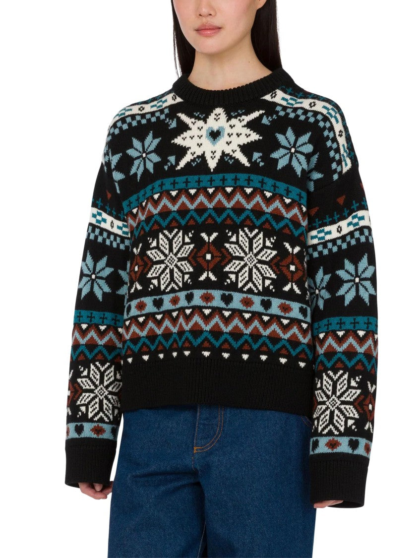 Moschino Fitted White Long-Sleeved Sweater With Minimalist Logo Detail