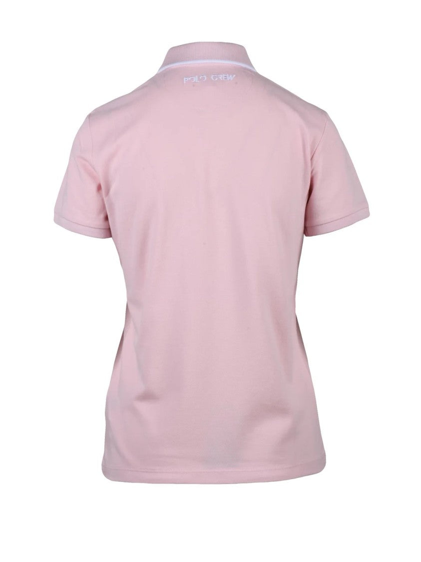 La Martina Pink Ribbed Cotton Polo Shirt