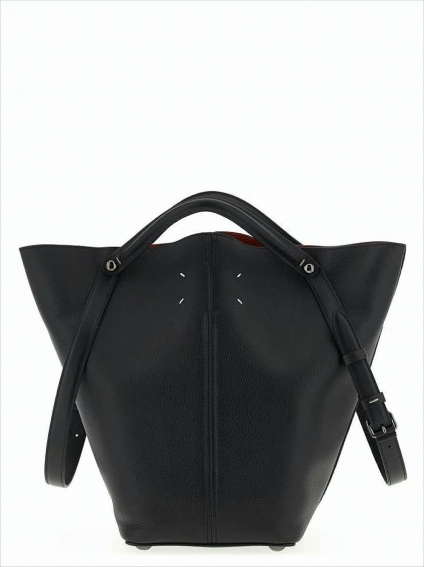Maison Margiela Structured Black Calf Leather Tote Bag