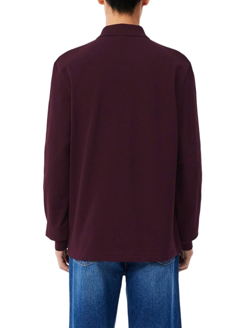 Lacoste Burgundy Long-Sleeve Polo Shirt