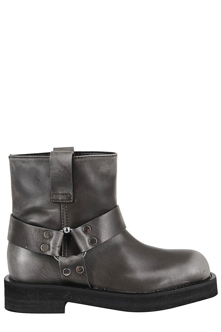 3Juin Ankle Height Dark Gray Nappa Leather Boots
