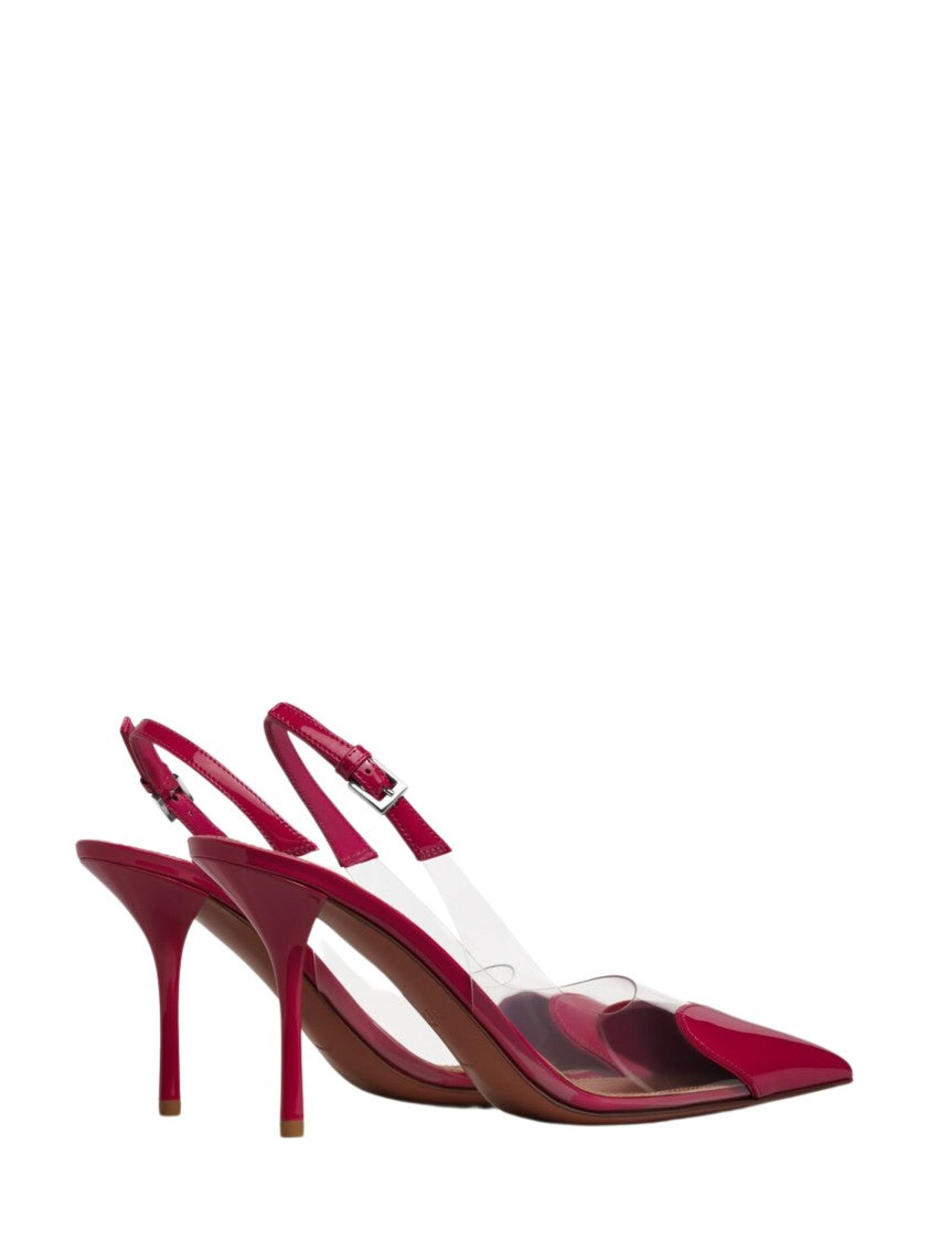 Alaïa Red Heart Detail Leather Pumps