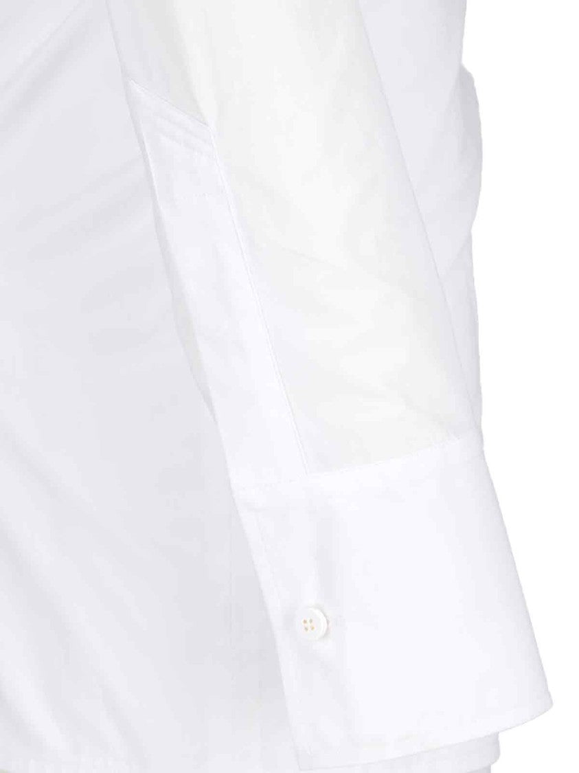 The Attico Draped Mini Shirt Dress – White