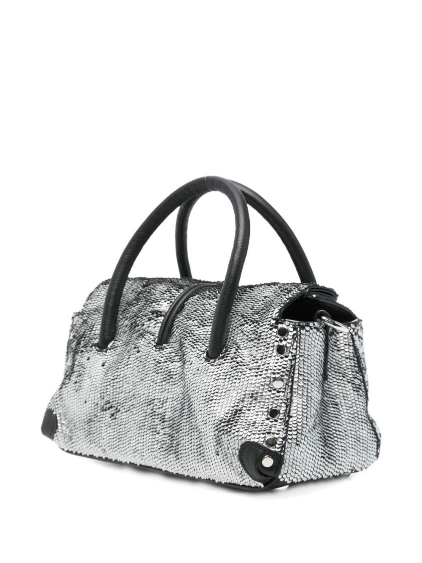 Zanellato Textured Silver Handbag With Structured Design