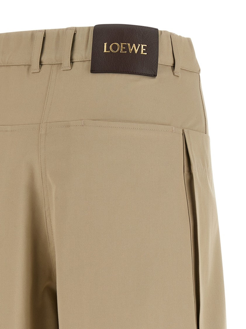 Loewe Medium Waist Cropped Cargo Trousers With Wide Leg