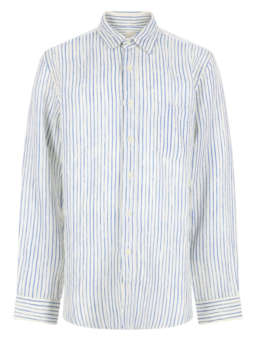 120% Lino Vertical Striped Linen Classic Shirt