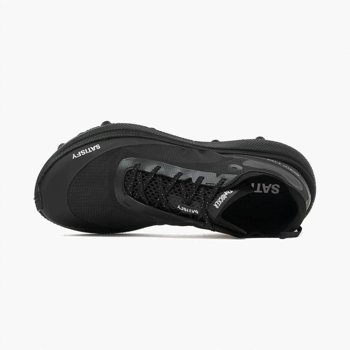 Satisfy Streamlined Jet Black Sneakers With Textured Sole