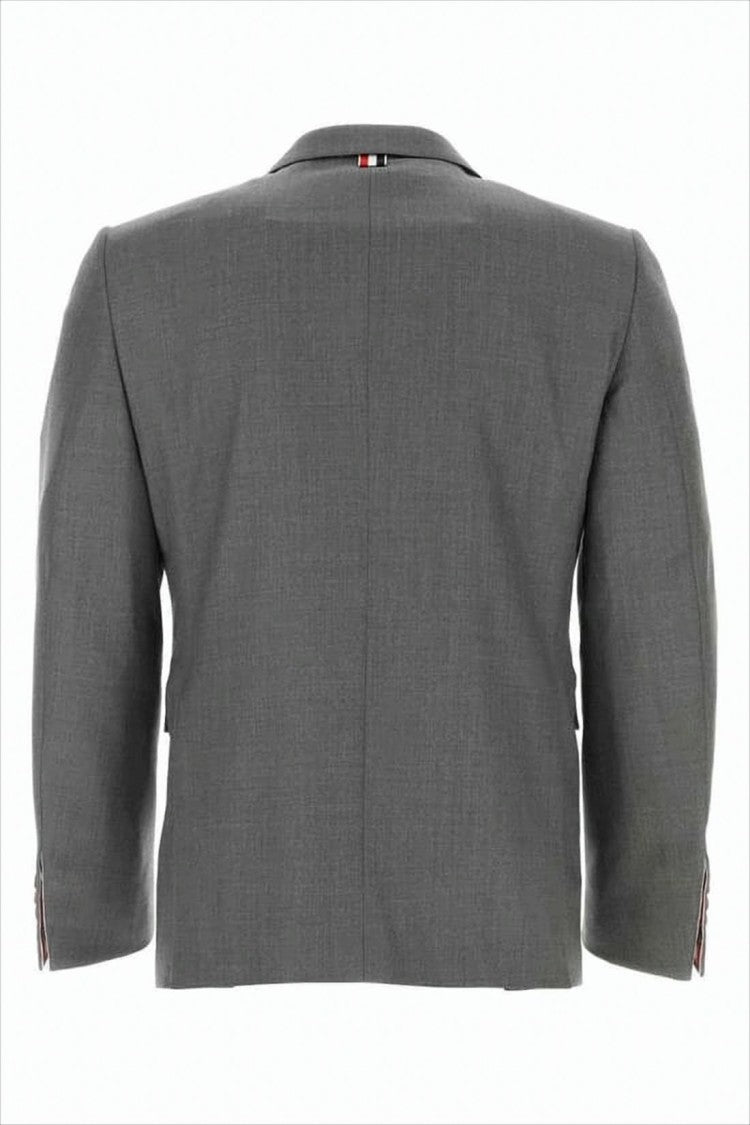 Thom Browne Tailored Grey Suit Jacket With Notch Lapels And Single-Button Closure