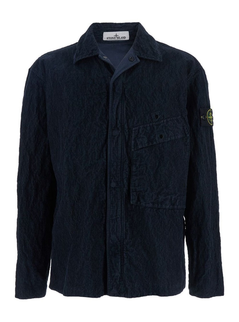 Stone Island Textured Black Overshirt